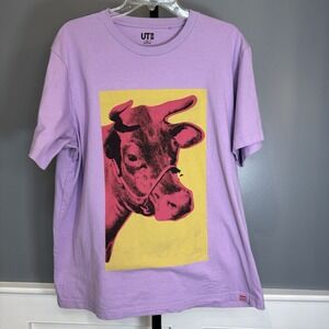 Uniqlo x Kashiwa Sato Andy Warhol Cow Art SIZE XL Light Purple Multicolor